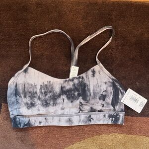Lululemon Athletica Gray Tie-Dye Flow Y Nulu Sports Bra
